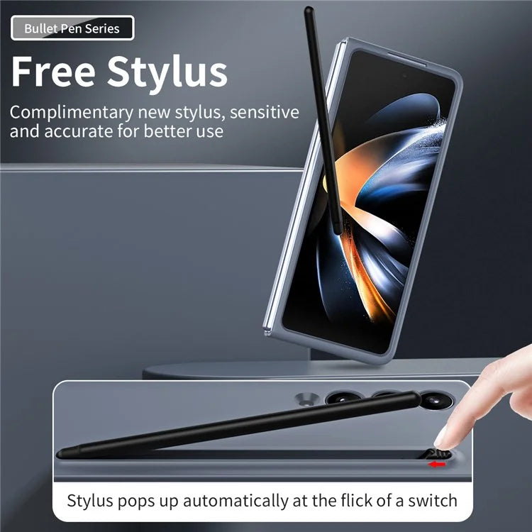 For Samsung Galaxy Z Fold3 5G Case Hard PC Rubberized Phone Cover with Stylus Pen