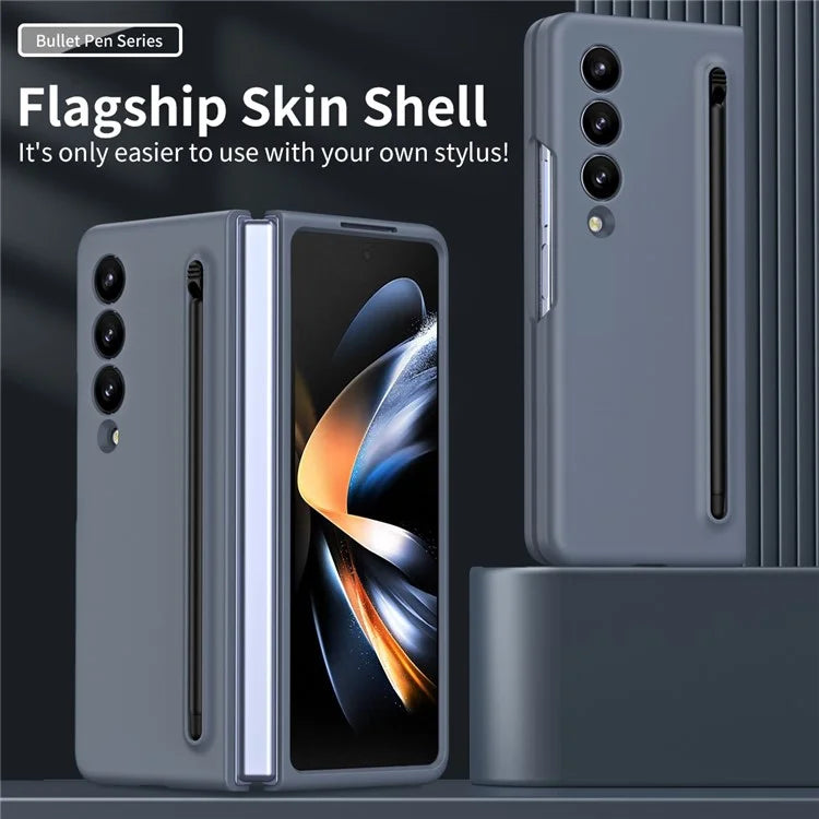 For Samsung Galaxy Z Fold3 5G Case Hard PC Rubberized Phone Cover with Stylus Pen