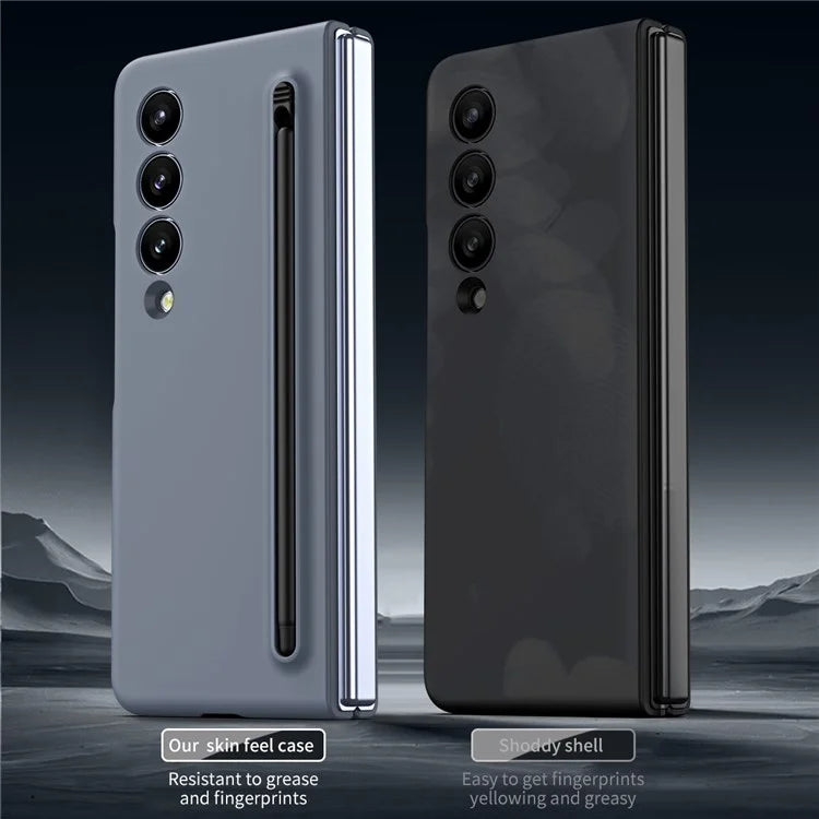 For Samsung Galaxy Z Fold3 5G Case Hard PC Rubberized Phone Cover with Stylus Pen