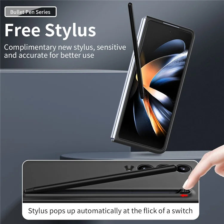 For Samsung Galaxy Z Fold3 5G Case Hard PC Rubberized Phone Cover with Stylus Pen