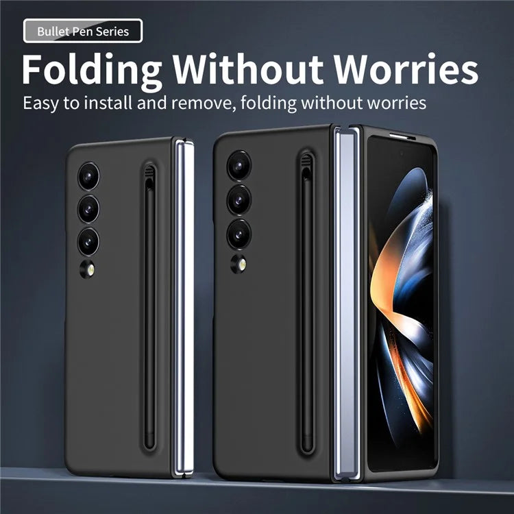 For Samsung Galaxy Z Fold3 5G Case Hard PC Rubberized Phone Cover with Stylus Pen