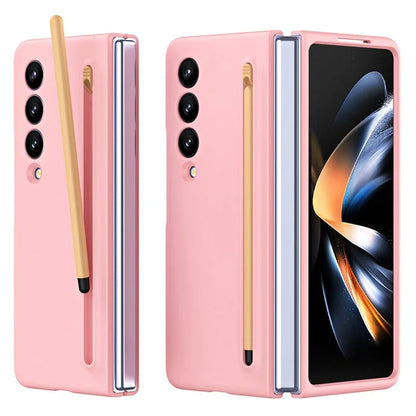 For Samsung Galaxy Z Fold3 5G Case Hard PC Rubberized Phone Cover with Stylus Pen