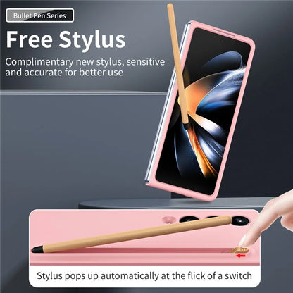 For Samsung Galaxy Z Fold3 5G Case Hard PC Rubberized Phone Cover with Stylus Pen