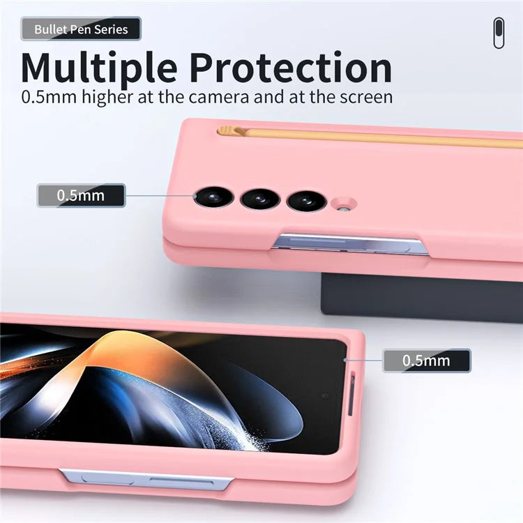 For Samsung Galaxy Z Fold3 5G Case Hard PC Rubberized Phone Cover with Stylus Pen