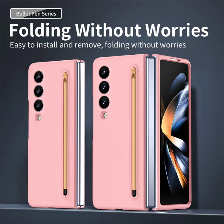 For Samsung Galaxy Z Fold3 5G Case Hard PC Rubberized Phone Cover with Stylus Pen