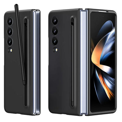 For Samsung Galaxy Z Fold3 5G Case Folding Phone Cover with Stylus Pen and Tempered Glass Screen Film