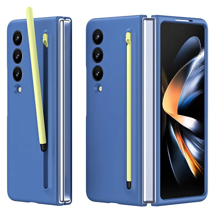 For Samsung Galaxy Z Fold3 5G Case Folding Phone Cover with Stylus Pen and Tempered Glass Screen Film