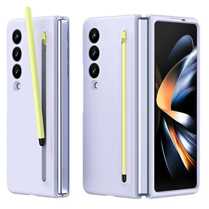 For Samsung Galaxy Z Fold3 5G Case Folding Phone Cover with Stylus Pen and Tempered Glass Screen Film