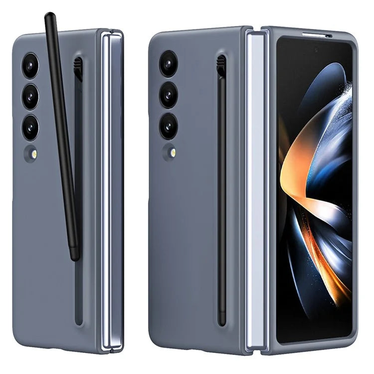 For Samsung Galaxy Z Fold3 5G Case Folding Phone Cover with Stylus Pen and Tempered Glass Screen Film