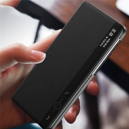 For Huawei Mate X5 Case View Window PU Leather Folding Phone Cover