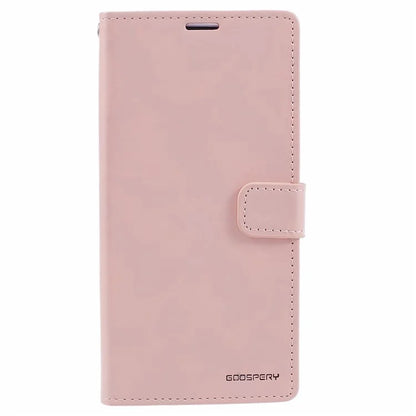 MERCURY GOOSPERY Blue Moon for iPhone 15 Plus Case PU Leather Cover Flip Shell
