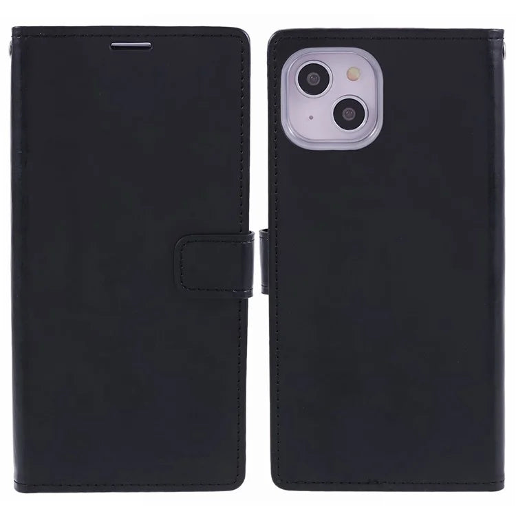 MERCURY GOOSPERY Blue Moon for iPhone 15 Plus Case PU Leather Cover Flip Shell