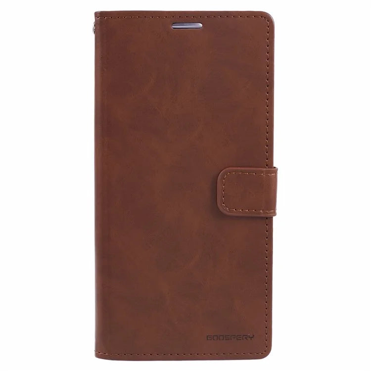 MERCURY GOOSPERY Blue Moon for iPhone 15 Plus Case PU Leather Cover Flip Shell