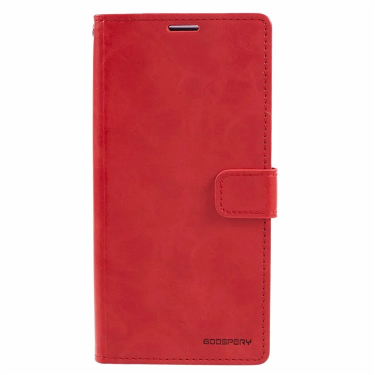MERCURY GOOSPERY Blue Moon for iPhone 15 Plus Case PU Leather Cover Flip Shell