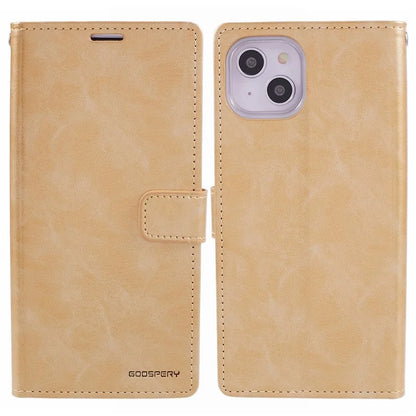 MERCURY GOOSPERY Blue Moon for iPhone 15 Plus Case PU Leather Cover Flip Shell