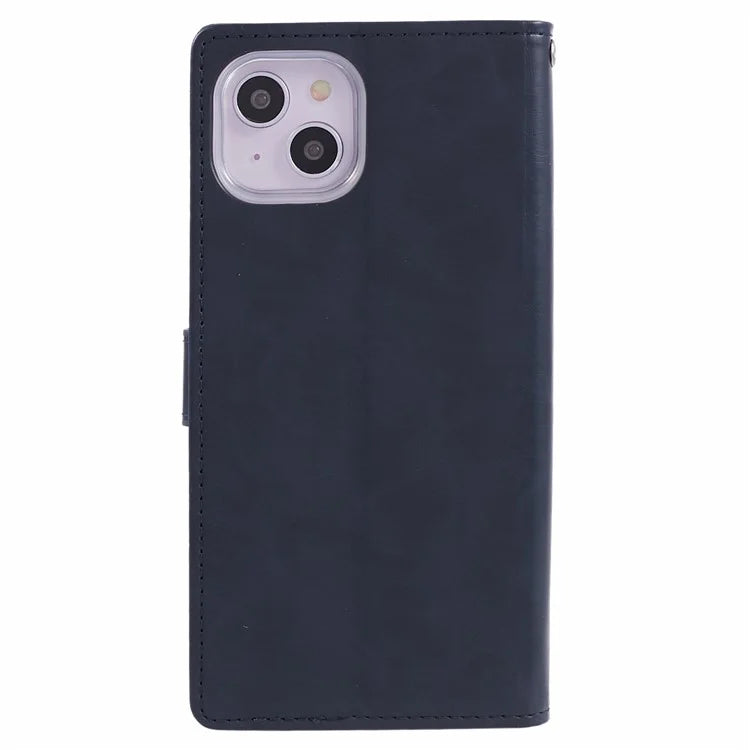 MERCURY GOOSPERY Blue Moon for iPhone 15 Plus Case PU Leather Cover Flip Shell