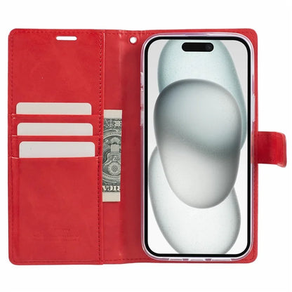 MERCURY GOOSPERY Blue Moon for iPhone 15 Case Drop Proof PU Leather Cover