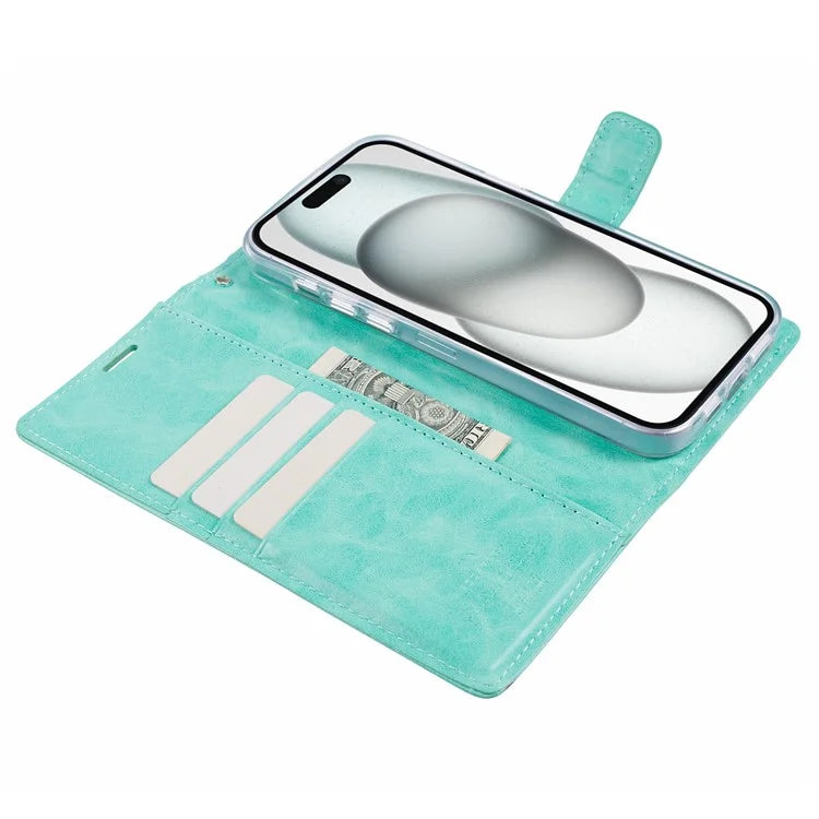 MERCURY GOOSPERY Blue Moon for iPhone 15 Case Drop Proof PU Leather Cover