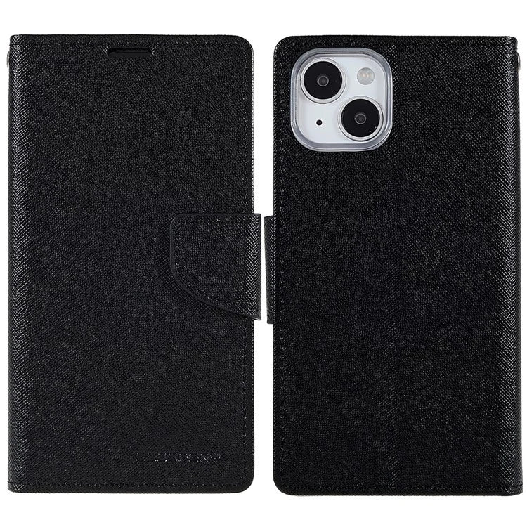 MERCURY GOOSPERY For iPhone 15 Plus Case Splicing Color Wallet Stand Leather Cover