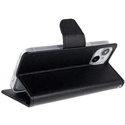 MERCURY GOOSPERY For iPhone 15 Plus Case Splicing Color Wallet Stand Leather Cover