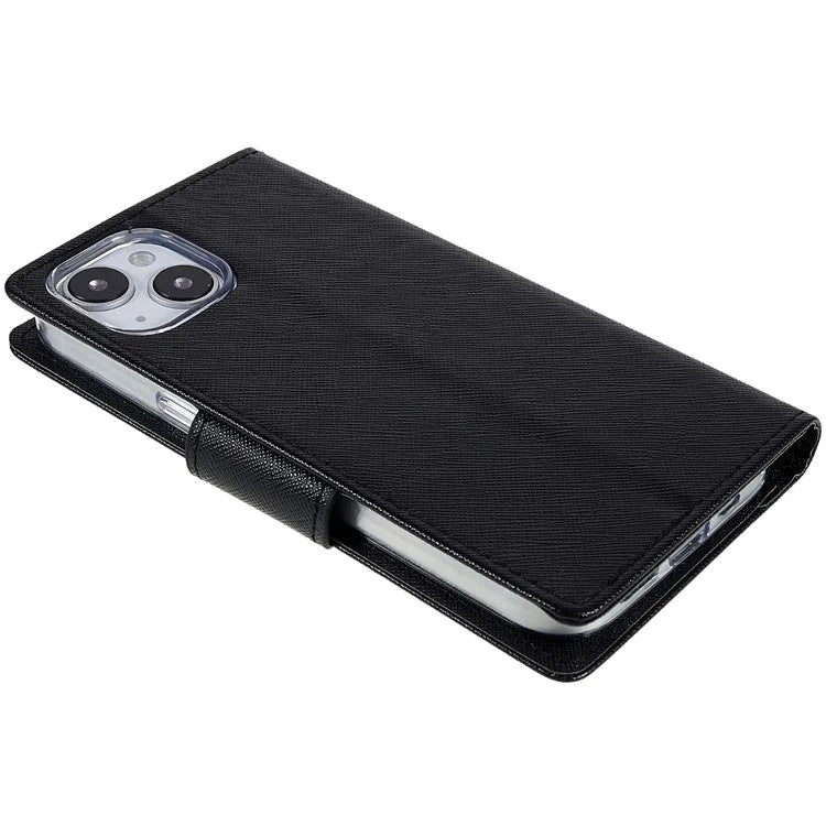MERCURY GOOSPERY For iPhone 15 Plus Case Splicing Color Wallet Stand Leather Cover