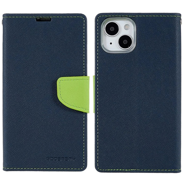 MERCURY GOOSPERY For iPhone 15 Plus Case Splicing Color Wallet Stand Leather Cover