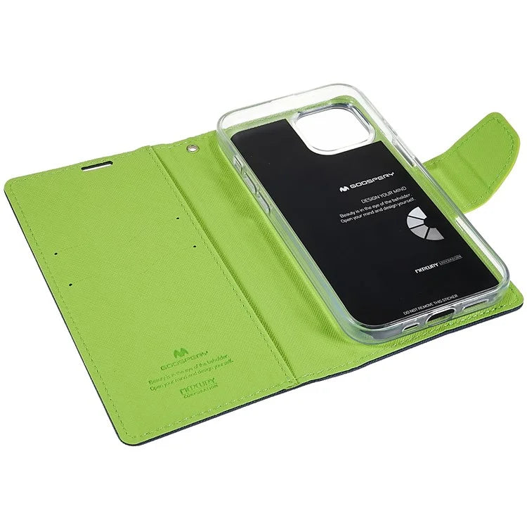MERCURY GOOSPERY For iPhone 15 Plus Case Splicing Color Wallet Stand Leather Cover