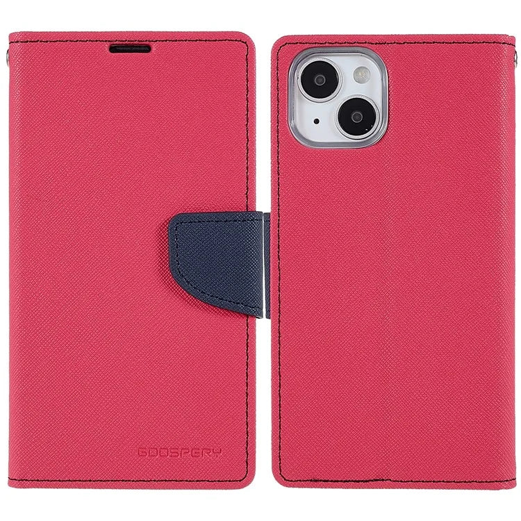 MERCURY GOOSPERY For iPhone 15 Plus Case Splicing Color Wallet Stand Leather Cover
