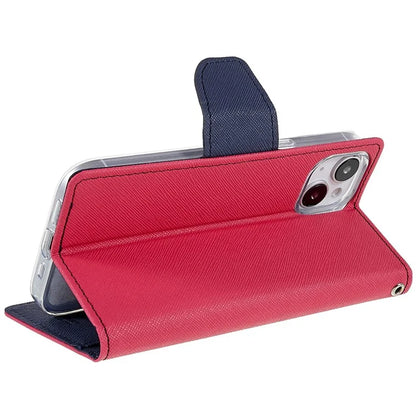 MERCURY GOOSPERY For iPhone 15 Plus Case Splicing Color Wallet Stand Leather Cover