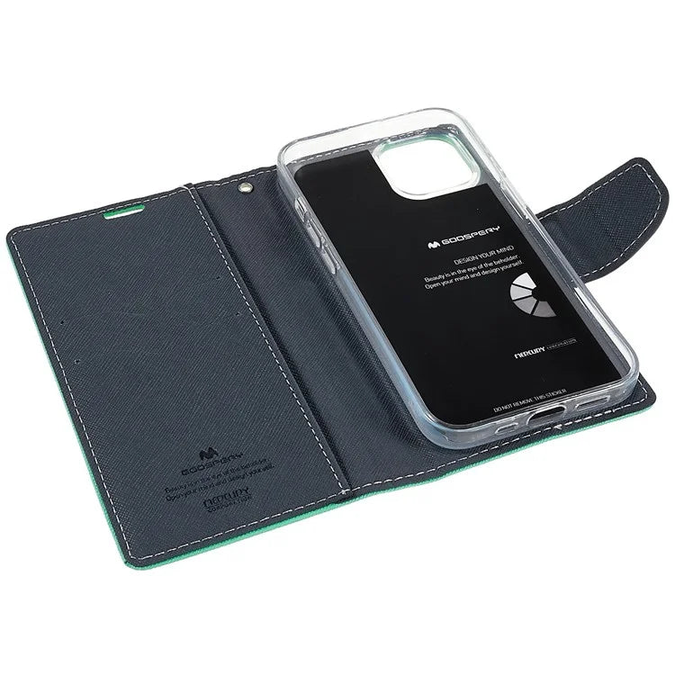 MERCURY GOOSPERY For iPhone 15 Plus Case Splicing Color Wallet Stand Leather Cover