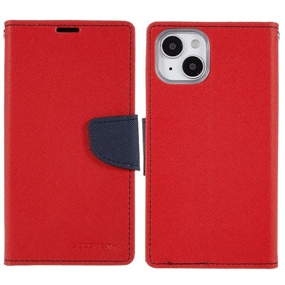 MERCURY GOOSPERY For iPhone 15 Plus Case Splicing Color Wallet Stand Leather Cover
