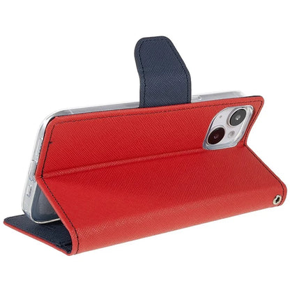 MERCURY GOOSPERY For iPhone 15 Plus Case Splicing Color Wallet Stand Leather Cover