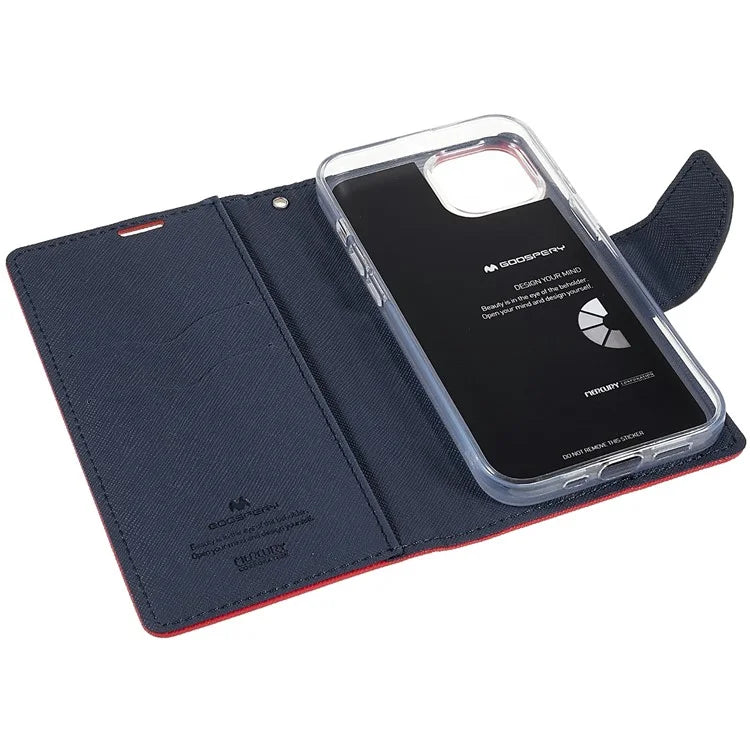 MERCURY GOOSPERY For iPhone 15 Plus Case Splicing Color Wallet Stand Leather Cover