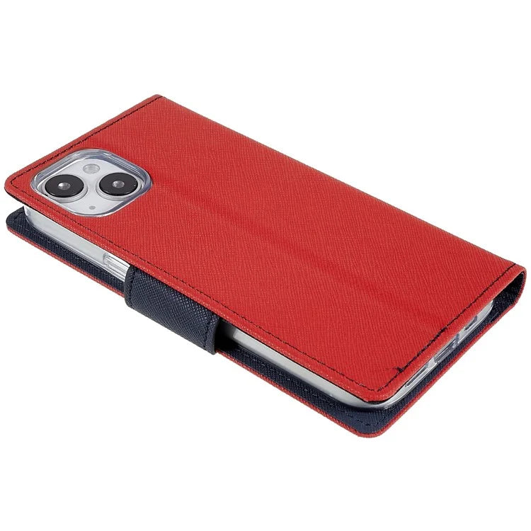 MERCURY GOOSPERY For iPhone 15 Plus Case Splicing Color Wallet Stand Leather Cover