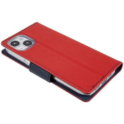 MERCURY GOOSPERY For iPhone 15 Plus Case Splicing Color Wallet Stand Leather Cover