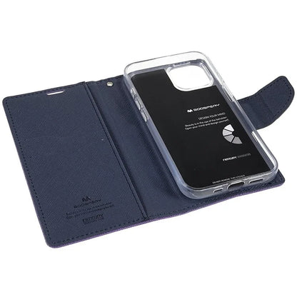 MERCURY GOOSPERY For iPhone 15 Plus Case Splicing Color Wallet Stand Leather Cover