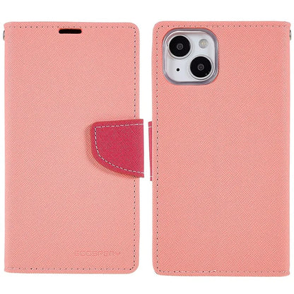 MERCURY GOOSPERY For iPhone 15 Plus Case Splicing Color Wallet Stand Leather Cover