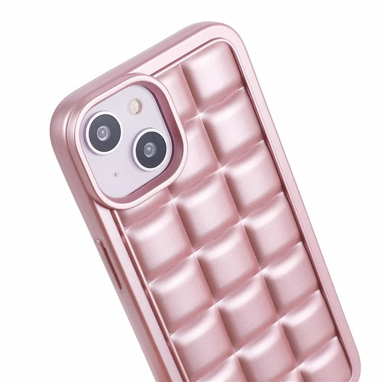 For iPhone 13 Case Fall Proof Rugged Grid TPU Phone Cover with Shoulder Strap