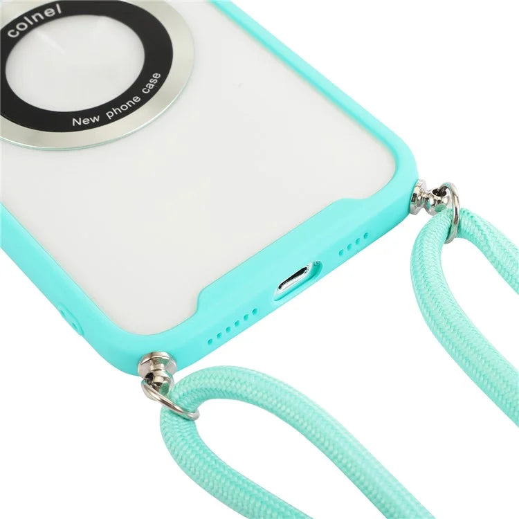 For iPhone 15 Pro Max Case TPU + Acrylic Clear Phone Cover with Lanyard