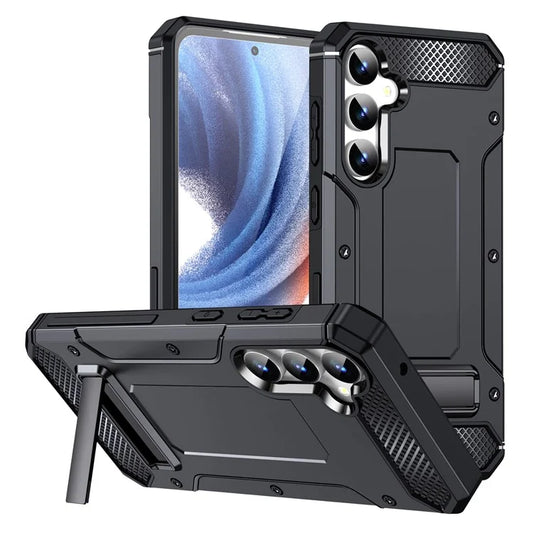 For Samsung Galaxy S23 FE Case Metal Kickstand TPU+PC Phone Cover