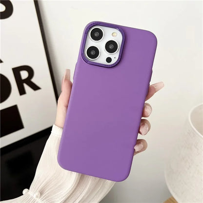 For iPhone 15 Pro Max Phone Case Matte PC Metal Lens Frame Shockproof Cover
