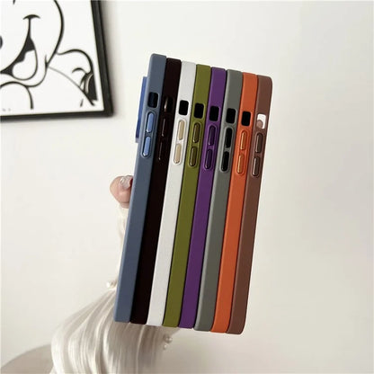 For iPhone 15 Protective Case Matte PC Metal Lens Frame Phone Cover