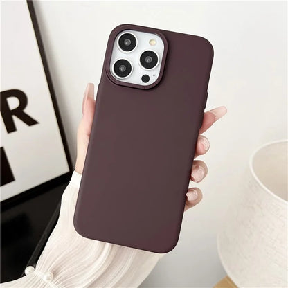 For iPhone 15 Protective Case Matte PC Metal Lens Frame Phone Cover