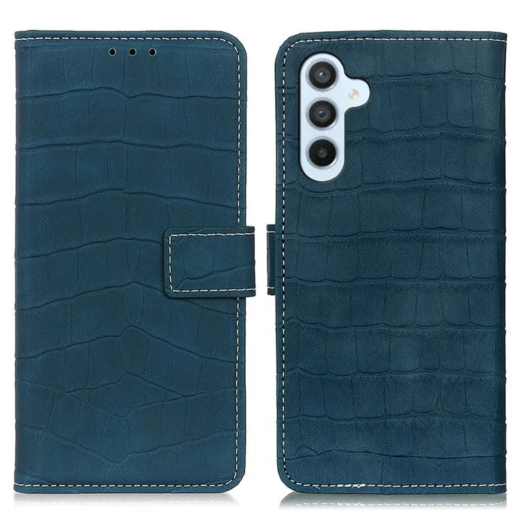 For Samsung Galaxy A15 4G Case Leather Wallet Cover Stand Crocodile Texture Phone Shellish Green