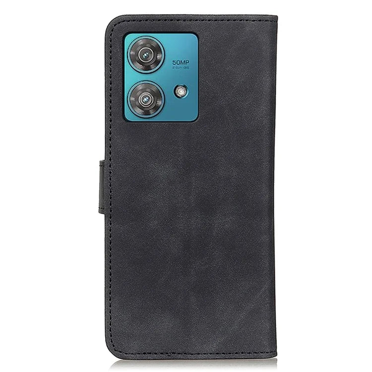 KHAZNEH For Motorola Edge 40 Neo 5G Case Retro Texture Leather Wallet Cell Phone Cover