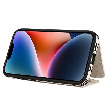 Card Holder Cell Phone Cover For iPhone 14 Case Genuine Leather Phone Case with Shoulder Strap