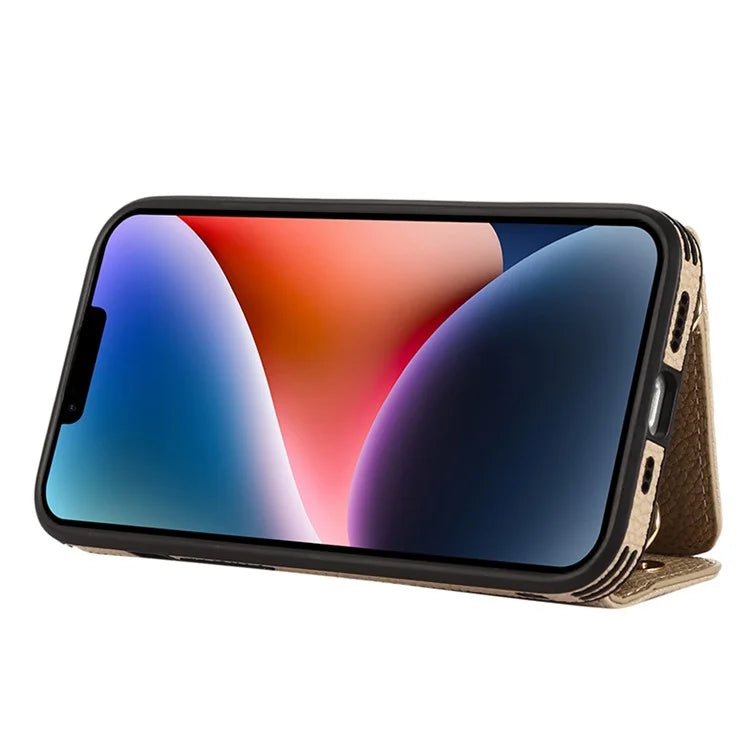 Card Holder Cell Phone Cover For iPhone 14 Case Genuine Leather Phone Case with Shoulder Strap