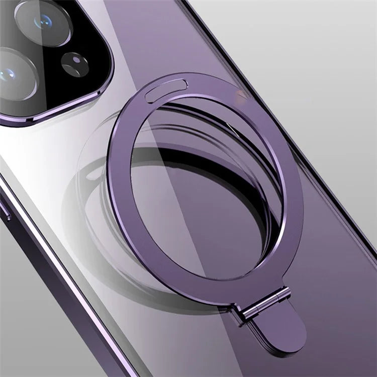 For iPhone 15 Pro Max Case Anti-peeping Tempered Glass Cover Compatible with MagSafe Kickstand