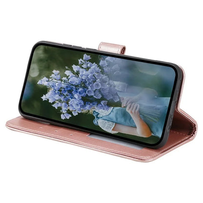 For Samsung Galaxy A05 4G Case Wallet PU Leather Imprinted Stand Phone Cover with Strap
