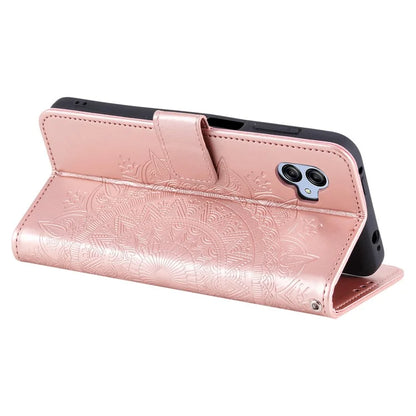 For Samsung Galaxy A05 4G Case Wallet PU Leather Imprinted Stand Phone Cover with Strap